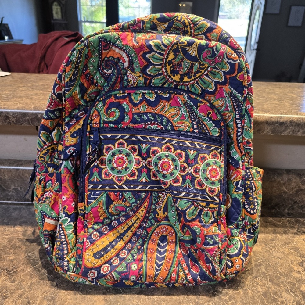 Vera Bradley Backpack Venetian Paisley Campus Backpack - Picture 2 of 10